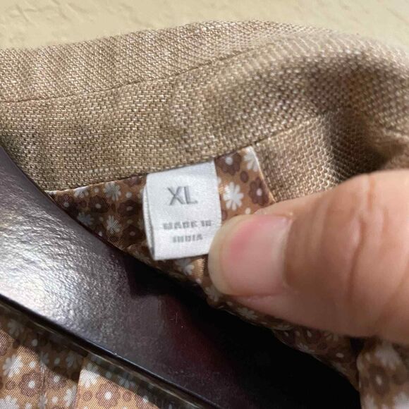 Baird McNutt Murano 100% Linen Blazer Mens XL Tan Brown Sport Coat 2 Button - Picture 5 of 7